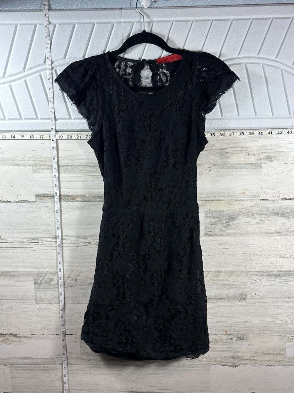 Signature 8 Black Lace Open Back Mini Dress